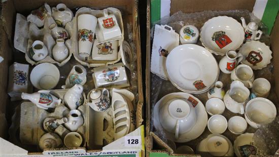 2 boxes of crested china